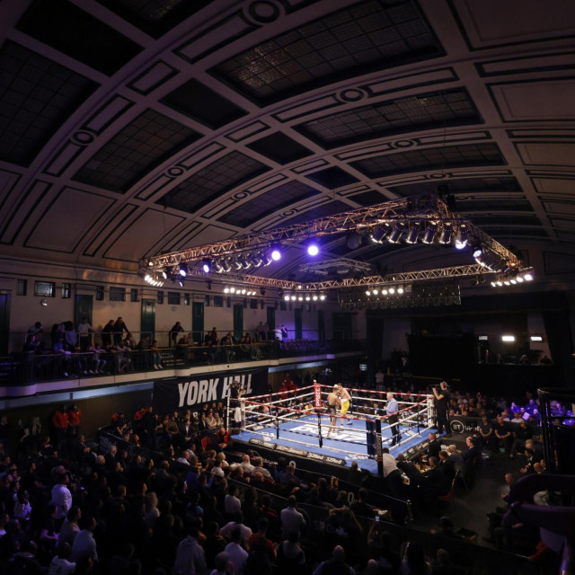General view of Ellis Zorro against Hosea Burton in the Vacant WBO European Cruiserweight Championship bout at York Hall, London.
