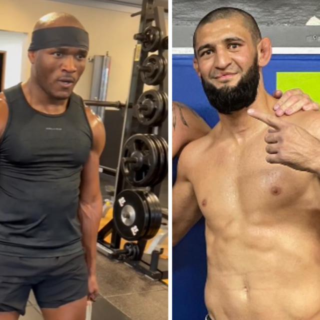 Kamaru Usman (lijevo) i Khamzat Chimaev (desno)