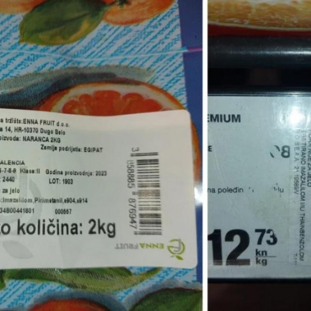 Naranče prskane imazalilom