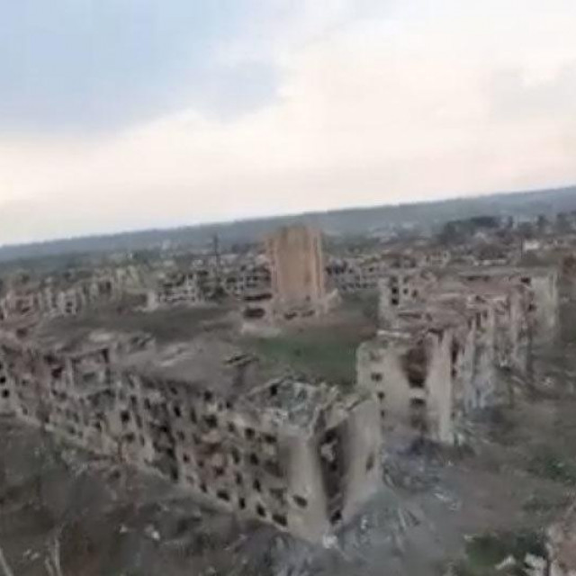 Razoreni Bahmut iz zraka