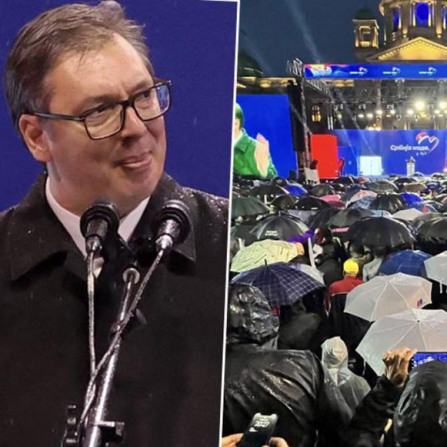Aleksandar Vučić govori na mitingu u Beogradu
 