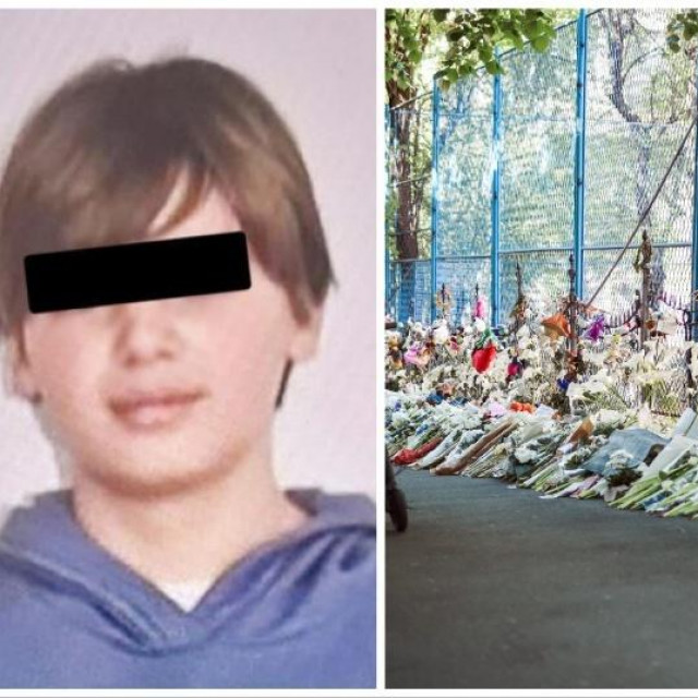 Kosta K., cvijeće ispred škole Vladislav Ribnikar