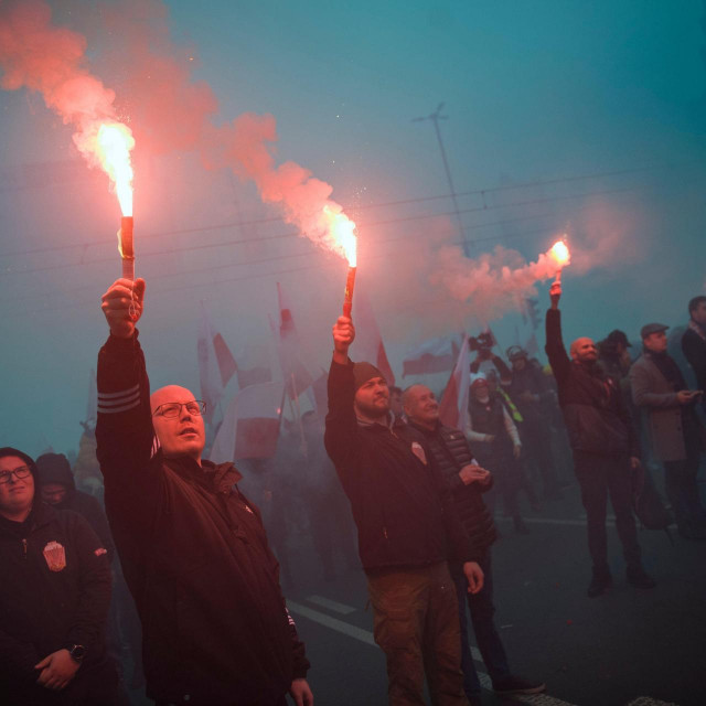 Poljski nacionalisti tijekom proslave Dana nezavisnosti u Varšavi
