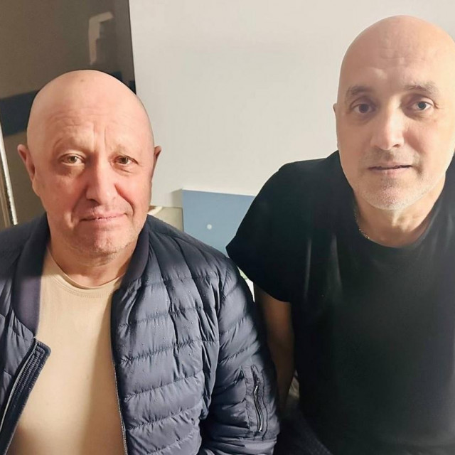 Jevgenij Prigožin i Zahar Prilepin prilikom posjeta šefa Wagnera