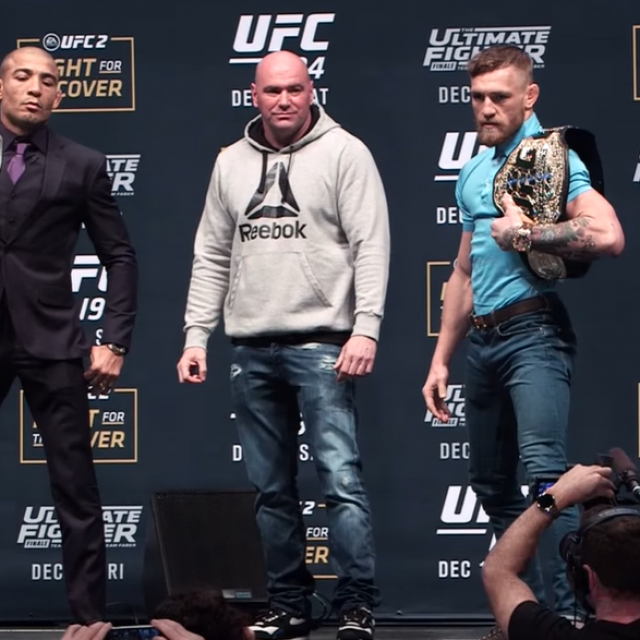Jose Aldo (lijevo) i Conor McGregor (desno)