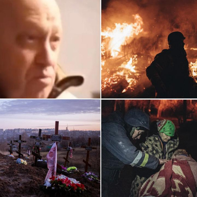 Jevgenij Prigožin i prizori iz Bahmuta