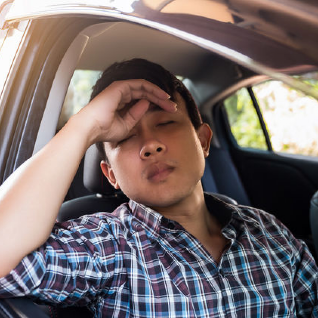 Mučnina u automobilu (ilustracija)