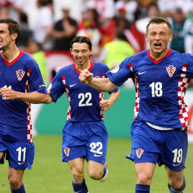 Ivica Olić slavi pogodak protiv Njemačke 2008.