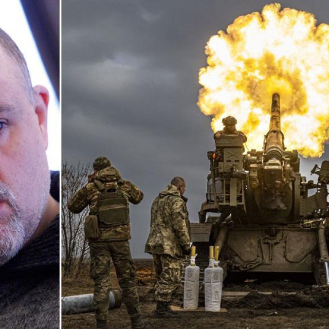 Igor Tabak; ukrajinski vojnici pucaju iz haubice 2S7 Pion