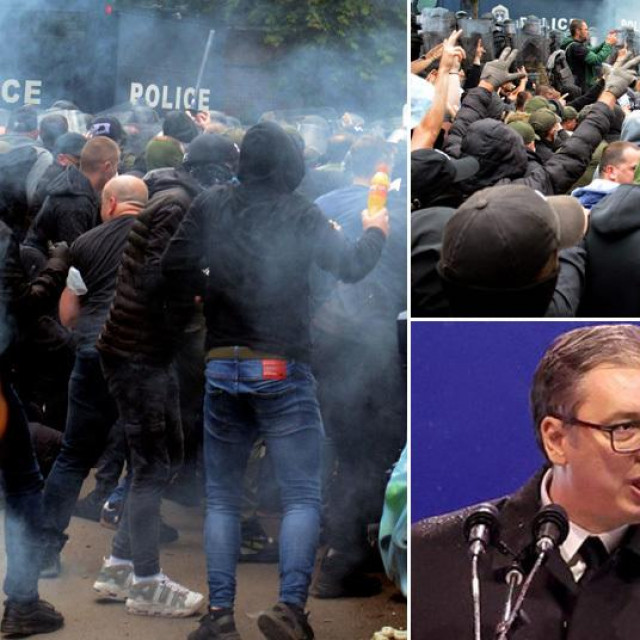 Prizori sukoba na Kosovu; Aleksandar Vučić; Albin Kurti