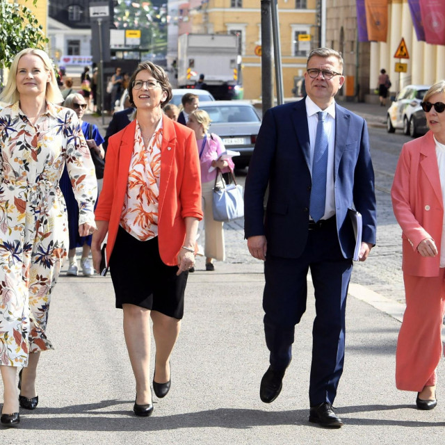 Riikka Purra, Sari Essayah, Petteri Orpo i Anna-Maja Henriksson