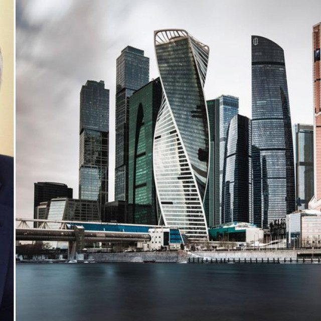Vladimir Putin i neboderi u Moskvi