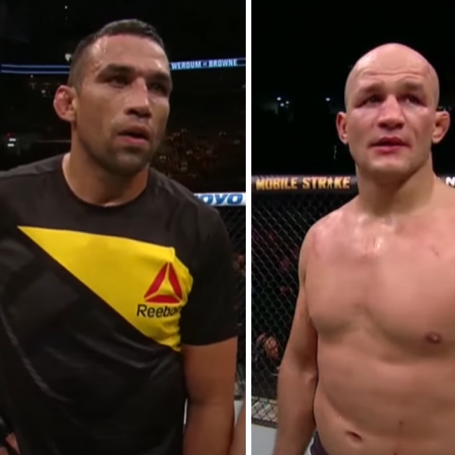 Fabricio Werdum (lijevo) i Junior dos Santos (desno)