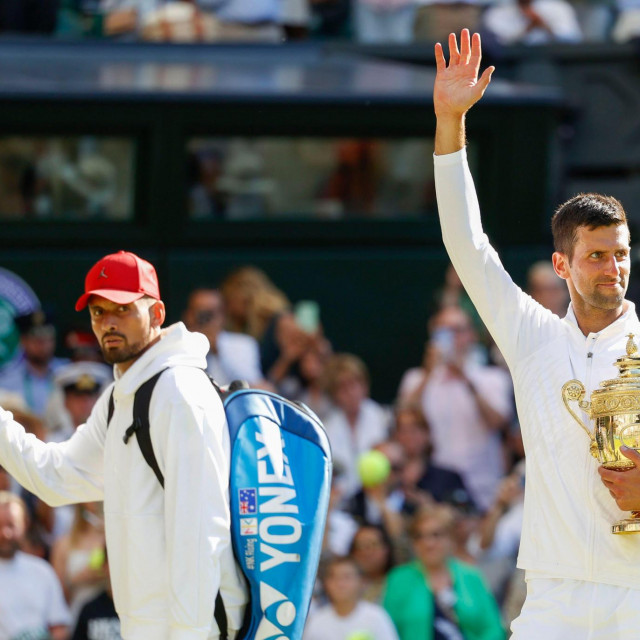 Nick Kyrgios i Novak Đoković nakon finala prošle godine