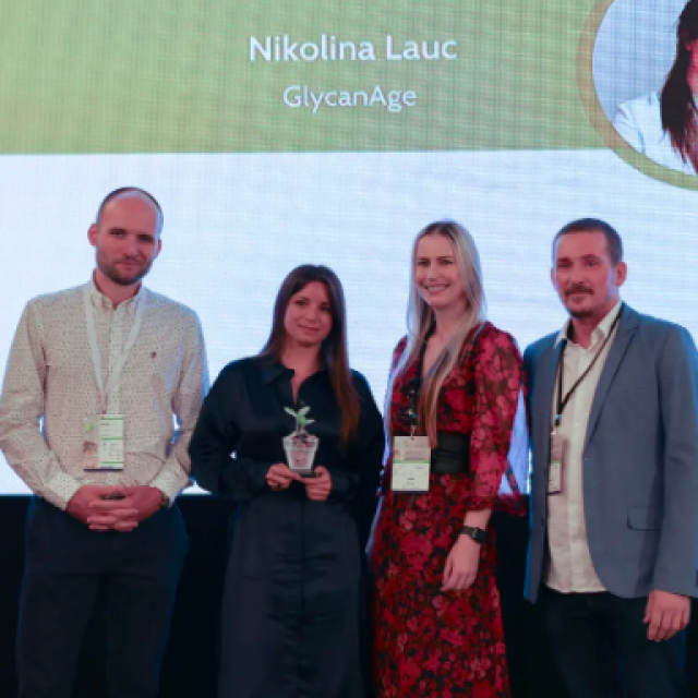 Filip Stipančić, Nikolina Lauc, Hajdi Ćenan i Bernard Ivezić na BestInvestu 2023. Dodjela nagrada Nikolini Lauc u kategoriji najbolji/a osnivač/ica u Hrvatskoj