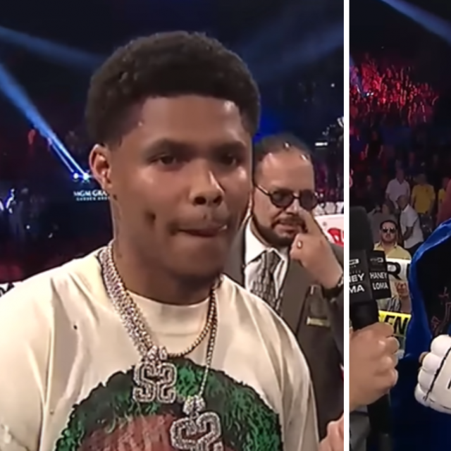 Shakur Stevenson (lijevo) i Vasyl Lomachenko (desno)