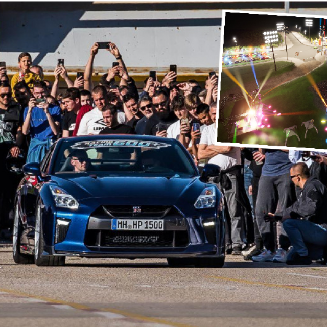 Street race show s noćnom utrkom, ilustracija