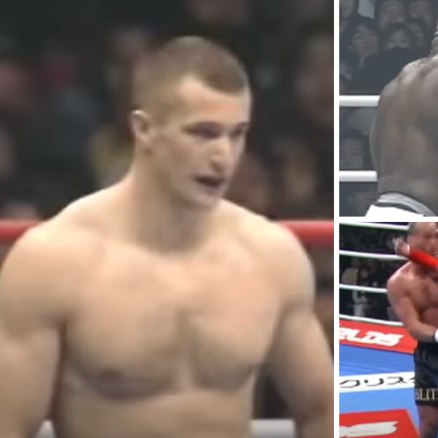 Mirko Filipović (lijevo), Bob Sapp (gore desno), Badr Hari (dolje desno)