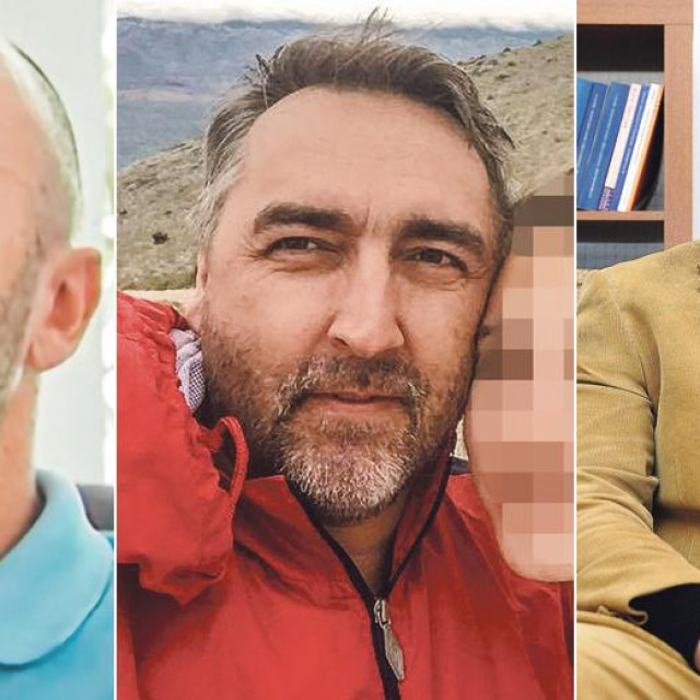 Visokorangirani službenik MUP-a Damir Osterman (u sredini), privatni istražitelj Siniša Patačko (lijevo) i bivši pripadnik tajne službe Mario Frlan (desno)