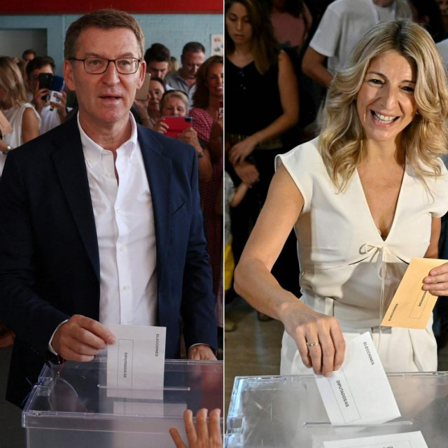 Pedro Sanchez, Alberto Nunez Feijoo, Yolanda Diaz i Santiago Abascal