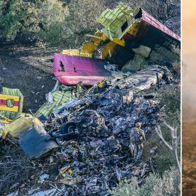 Mjesto pada kanadera (desno); očajni stanovnik Rodosa (lijevo)