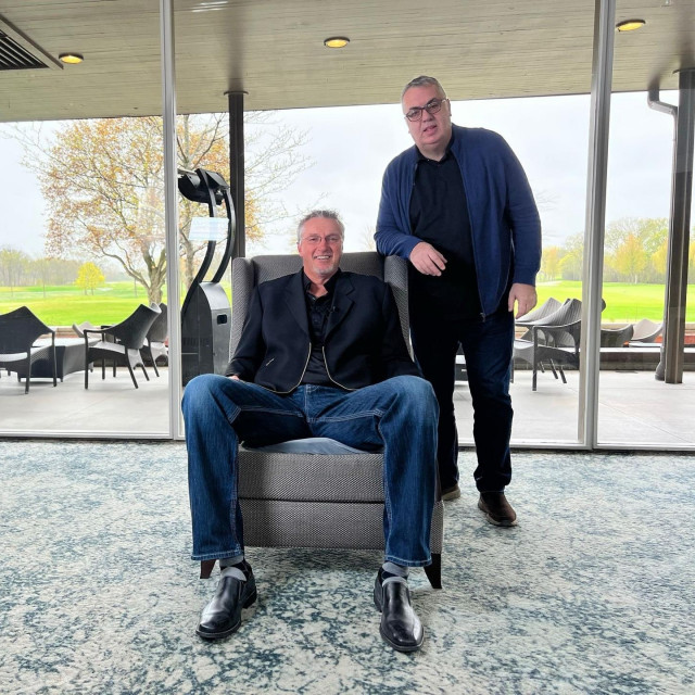 Sabahudin Topalbećirević Baho i Toni Kukoč za vrijeme snimanja filma 