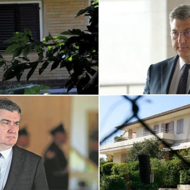 Vila Costabella (gore lijevo); Andrej Plenković (gore desno); Zoran Milanović (dolje lijevo); vila Kovač na Hvaru (dolje desno)