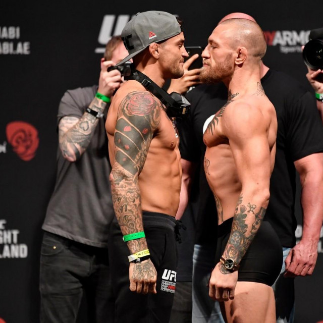 Dustin Poirier (lijevo) i Conor McGregor (desno)