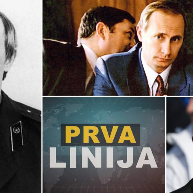 Vladimir Putin u vrijeme kad je bio agent KGB-a, potom kad je u Sankt Peterburgu radio s Anatolijem Sobčakom i u donjem desnom uglu kao predsjednik Rusije