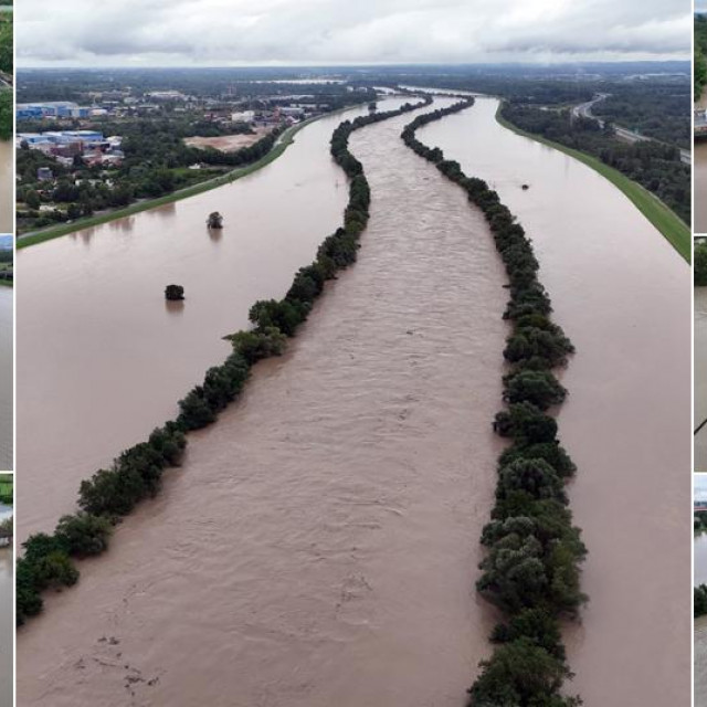 Prizori poplava kod Zagreba iz zraka