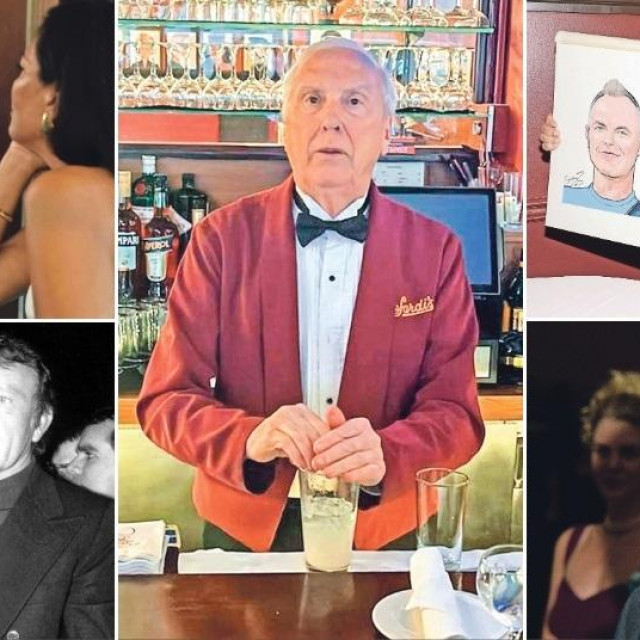 Sarah Jessici Parker Joe Petrsoric radio je Cosmopolitan (gore lijevo); Elizabeth Taylor i Richard Burton bili su česti gosti Sardi‘sa 70-ih (dolje lijevo) lijevo); Jack Lemmon, jedan od omiljenih Joeovih gostiju (dolje desno)