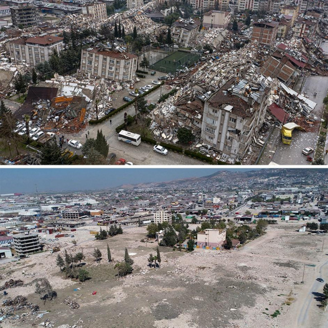 Hataj neposredno nakon potresa i danas