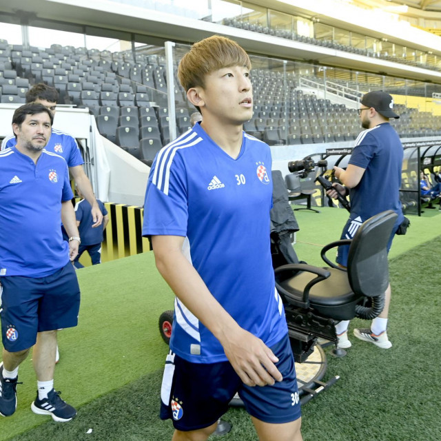 Grcka, Atena, 070823.
Opap Arena.
Trening GNK Dinama dan uoci utakmice 3. kola kvalifikacija za Ligu prvaka protiv FC AEK-a.
Na fotografiji: Takuro Kaneko.