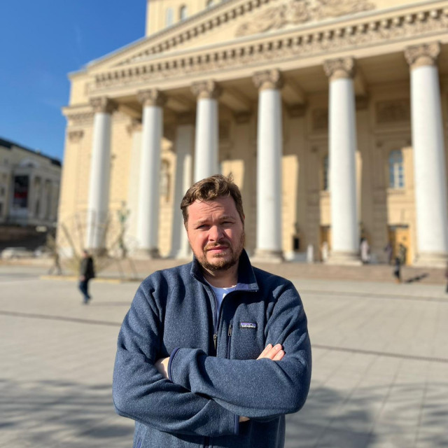 Tomislav Mužek ispred Teatra Boljšoj