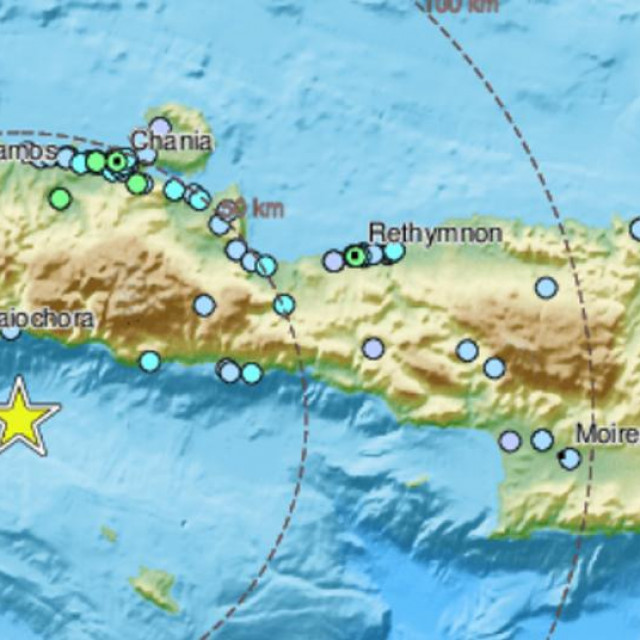 Područje koje je pogodio potres