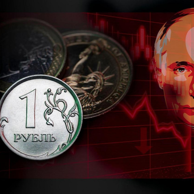 Vladimir Putin i ruski rubalj/Ilustracija