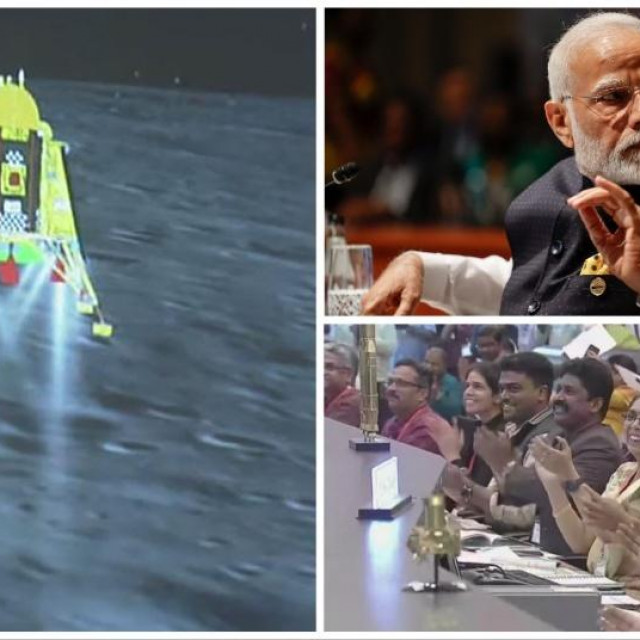 Slijetanje indijske sonde, Narendra Modi, ekstaza u svemirskom centru