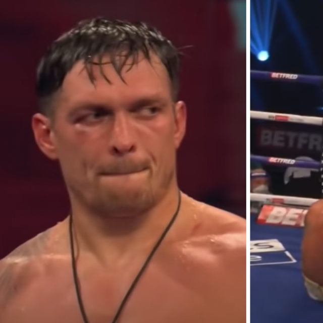 Oleksandr Usyk (lijevo) i Derek Chisora (desno)