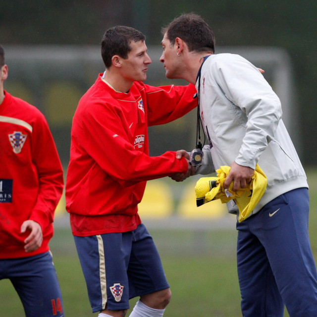 Manuel Pamić i Slaven Bilić na treningu Vatrenih 2009. godine