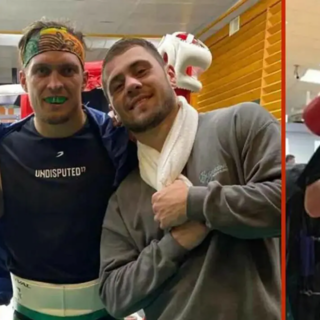 Oleksandr Usyk (skroz lijevo), Tyson Fury (skroz desno) i Dave Allen