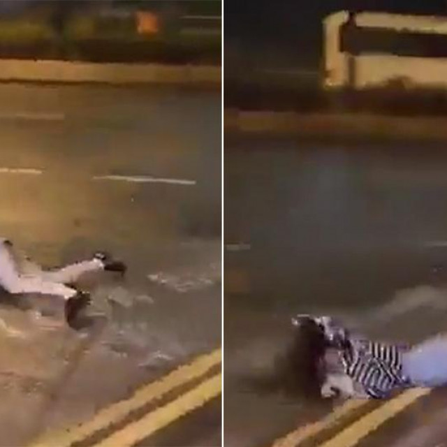 Olujni vjetar bacio je jednu djevojku na tlo