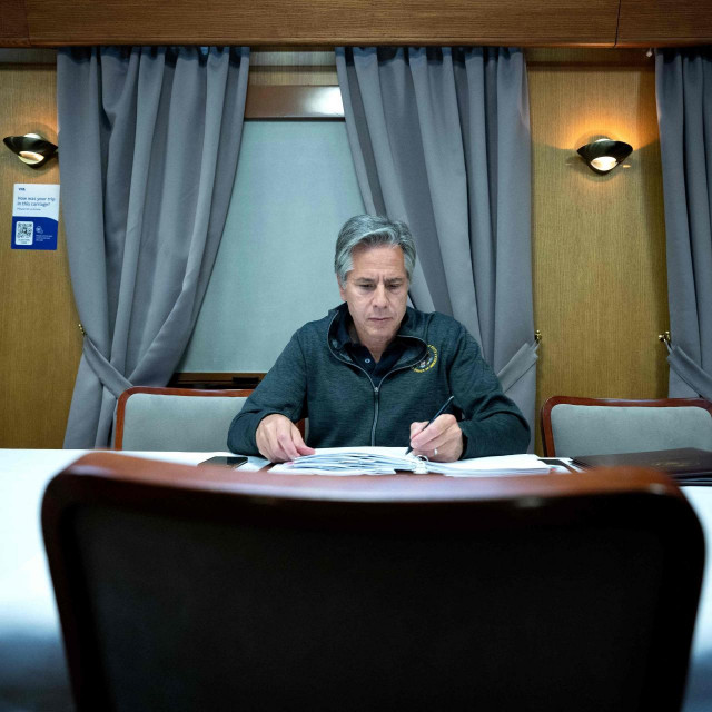 Antony Blinken u vlaku na putu prema Kijevu