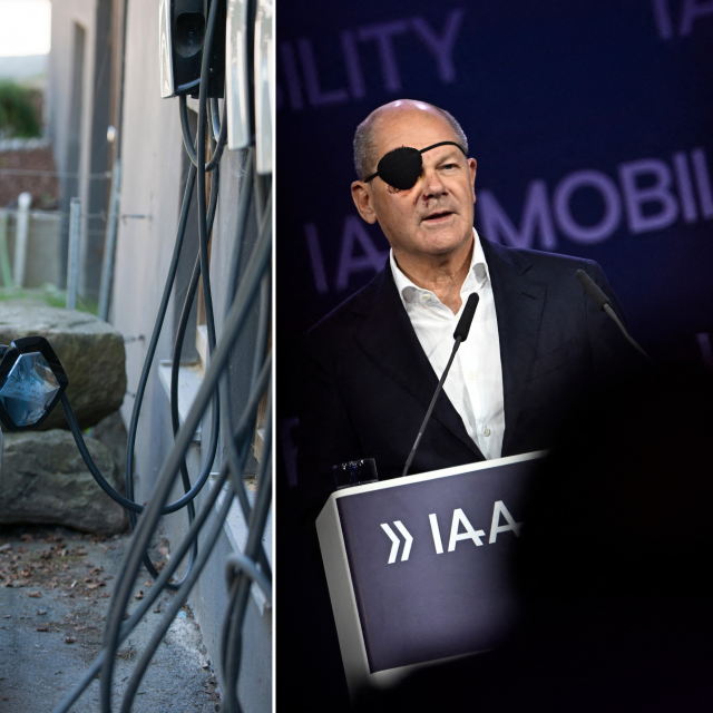 Olaf Scholz na IAA Munchen, ilustracija