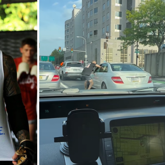 Egor Kostyuchenko (lijevo) | trenutak krađe njegovog automobila (desno)