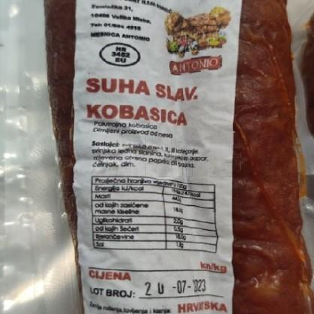 Polutrajna kobasica, Antonio, Suha slavonska kobasica