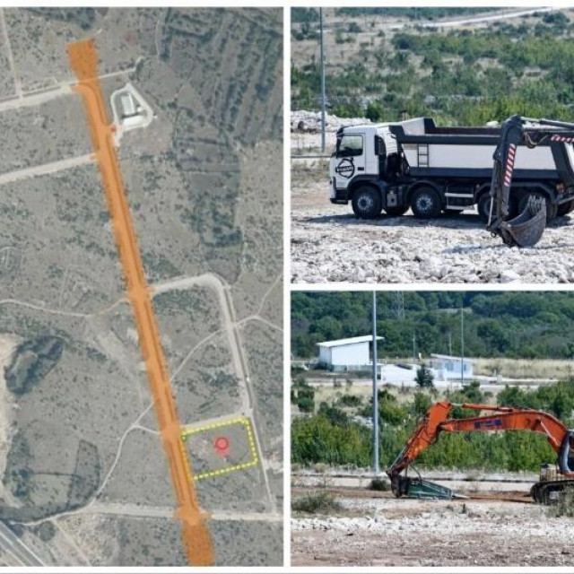 Buduća uletno-sletna staza (narančasti pravac) nalazit će se istočno od autoceste A1