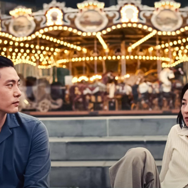 Greta Lee i Teo Yoo, A24 Past Lives (2023).