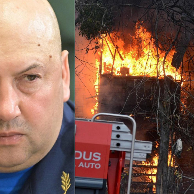 General Surovikin i uništene zgrade u Kijevu