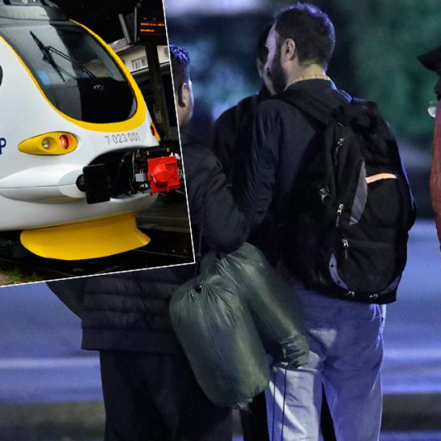 Migranti, vlak (Ilustracija)