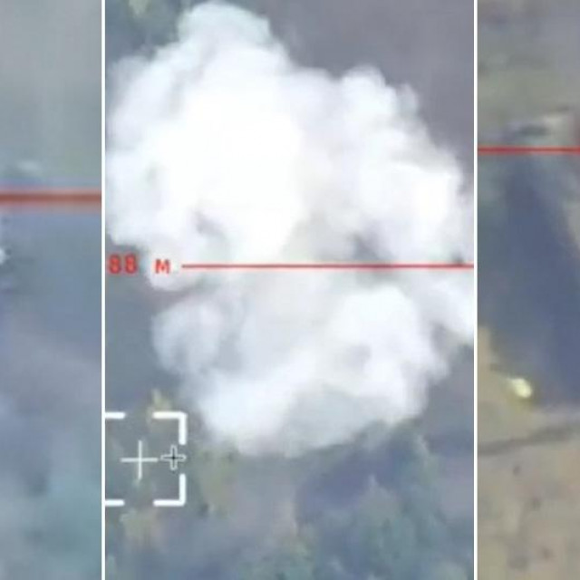 Prizor uništenja teškog samohodnog minobacača 2S4 Tulpan